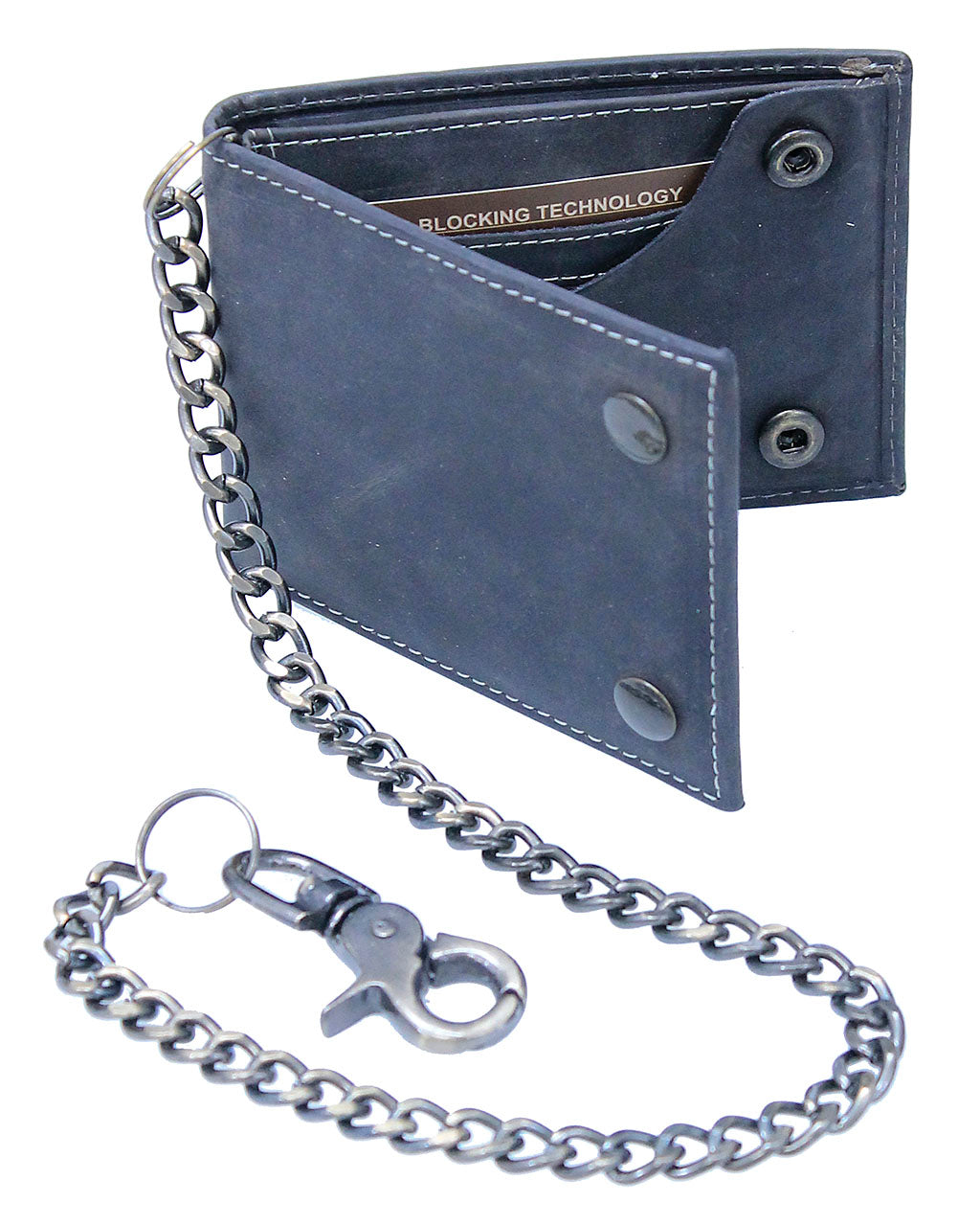 RFID Charcoal Bifold Chain Wallet w/Snaps #WC513530K – Jamin Leather®