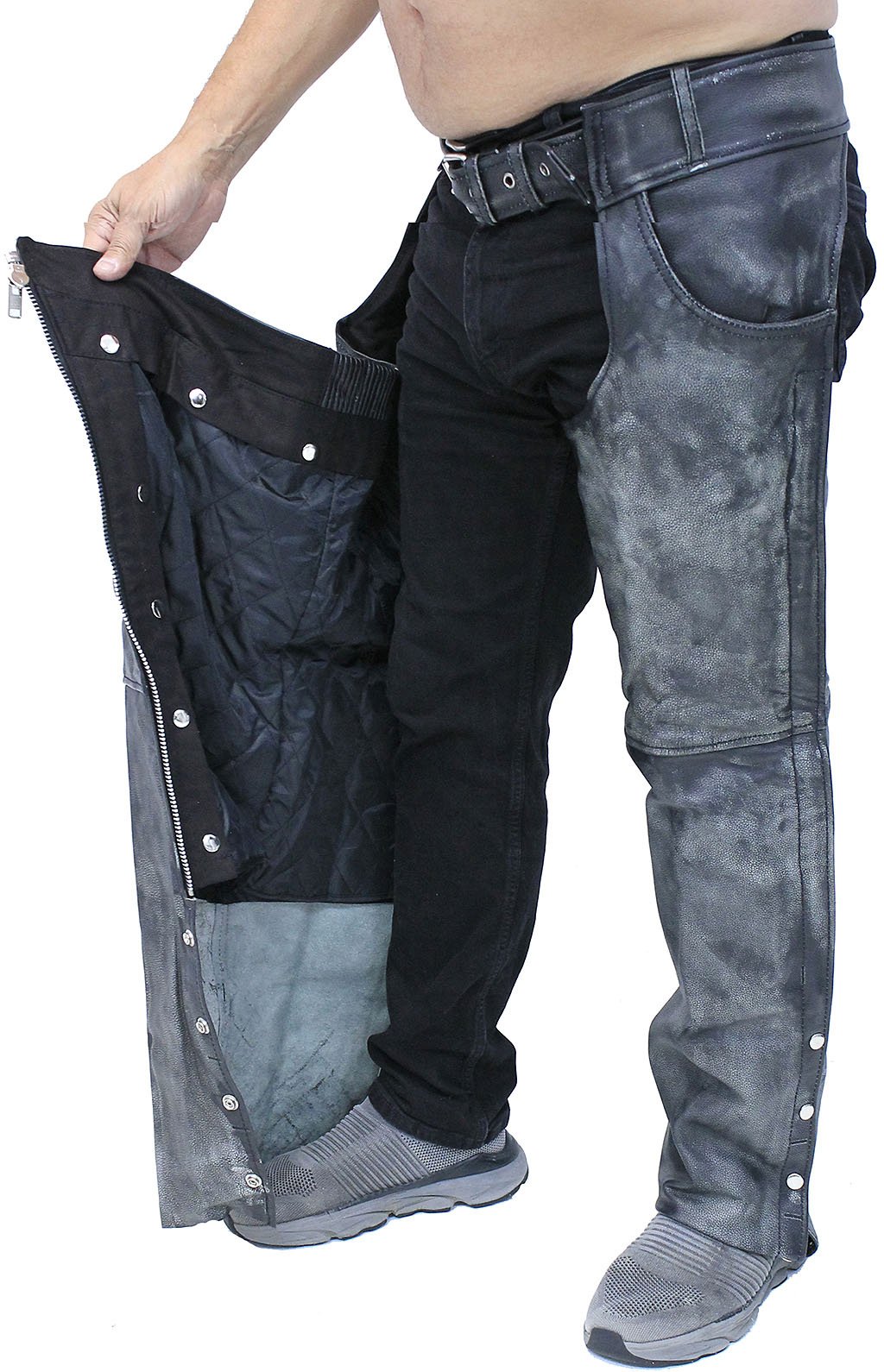 chaps dress pants Premium Heavy Gray Vintage Deep Pocket Chaps #CA7203PGY