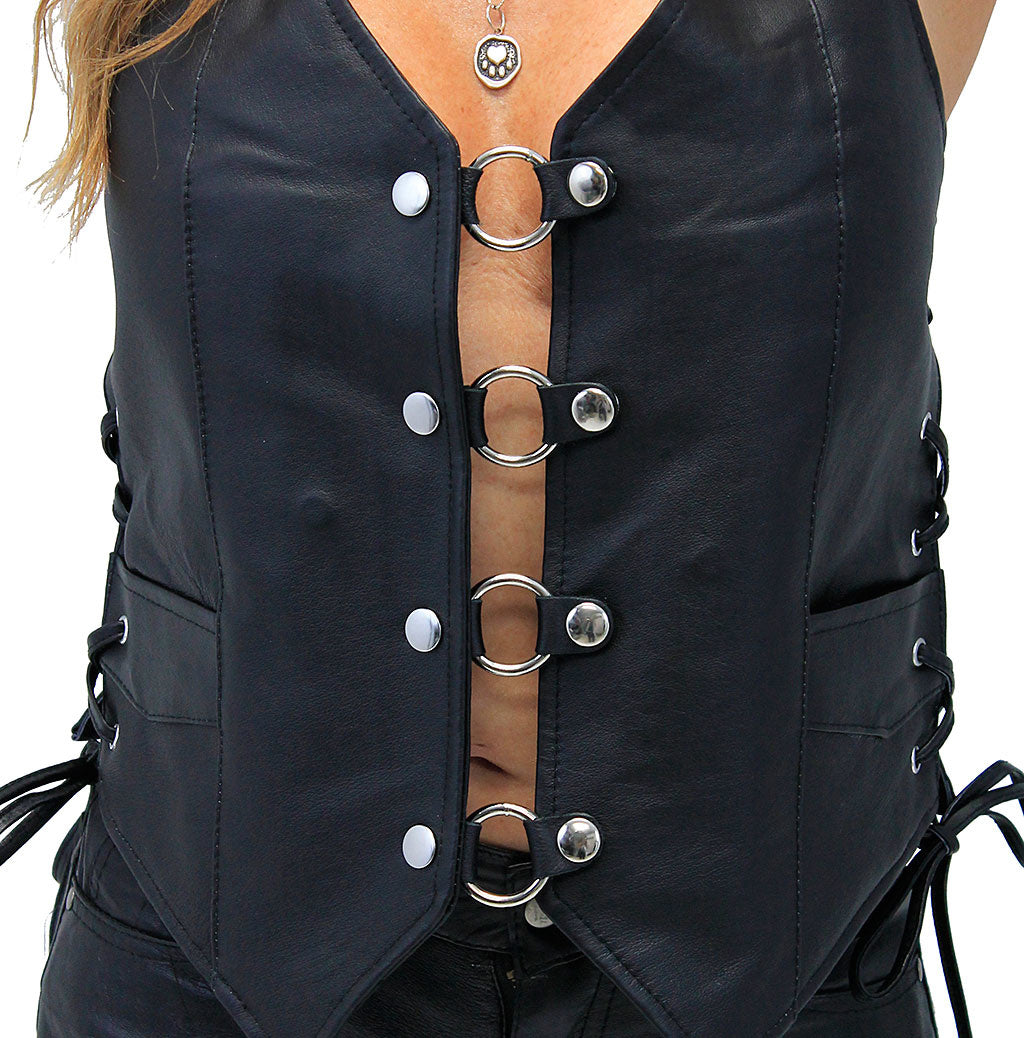 Leatherup Biker Vest Extenders Genuine Leather Double Chain Vest
