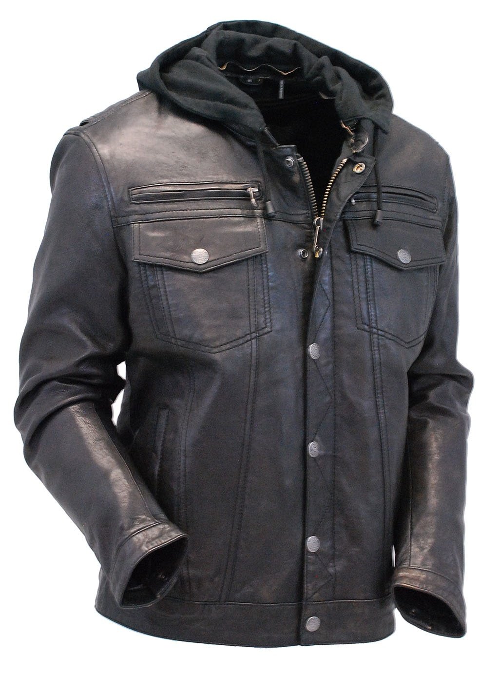 Deals Vintage Genuine Leather hooded jacket