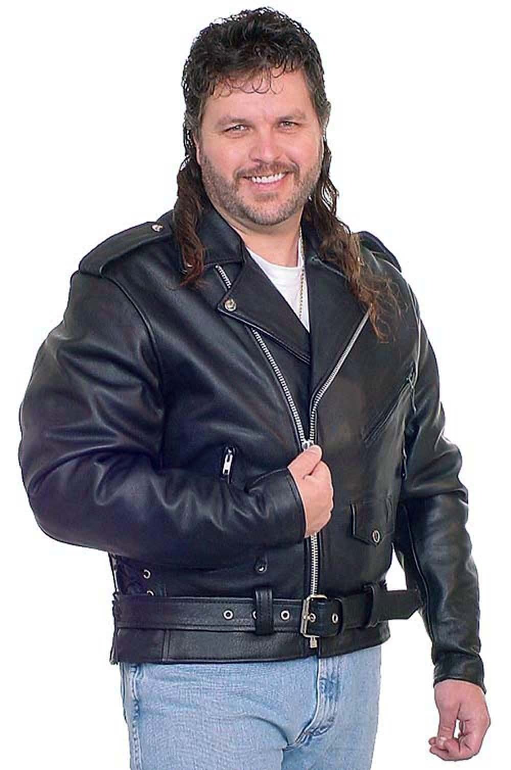 Big Tall Leather Motorcycle Jacket #M727ZT – Jamin Leather®