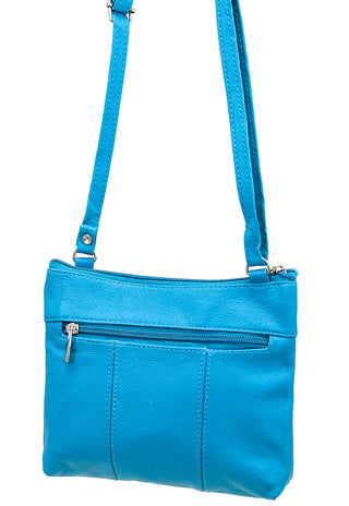 3 Zipper Turquoise Leather Compact Purse #P30049TQ