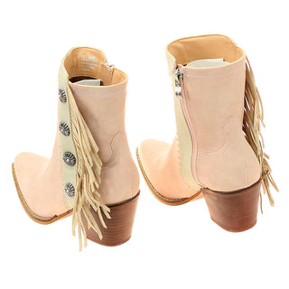 6’’ Light Pink Western Ankle Boots with Fringe & Conchos #BLC10FPI-GIZ6