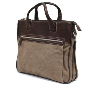 Bellino Autumn Slim Expandable Leather and Canvas Briefcase #BC438N