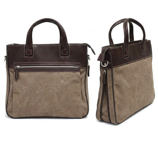 Bellino Autumn Slim Expandable Leather and Canvas Briefcase #BC438N