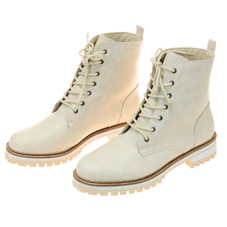 Off White Ladies Logger Boots #BL01W-COACHEL