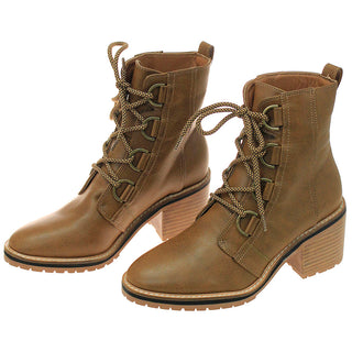 Women's Brown 2" Heeled Logger Boots #BL01DAKOTAN