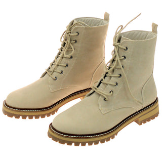 Lace-Up Women's Sand Suede Logger Boots#BL01GLORIAS