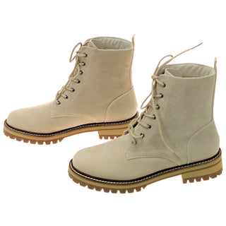 Lace-Up Women's Sand Suede Logger Boots#BL01GLORIAS