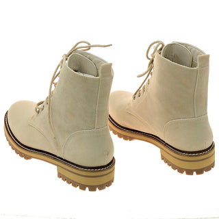 Lace-Up Women's Sand Suede Logger Boots#BL01GLORIAS