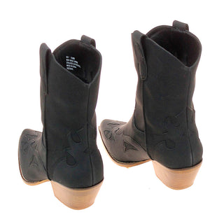 Black on Black Short Cowgirl Boots #BLC10K-SANYA
