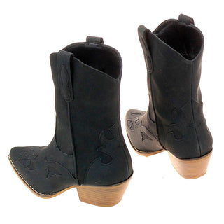 Black on Black Short Cowgirl Boots #BLC10K-SANYA