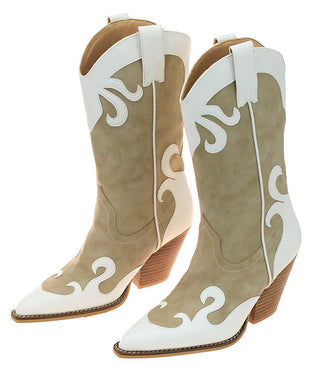 Brown and White Holstein Cowgirl Boots #BLC10NW-UNIQ