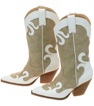Brown and White Holstein Cowgirl Boots #BLC10NW-UNIQ