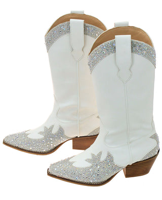 White Rhinestone on White Cowgirl Boots #BLC10RW-ZAND