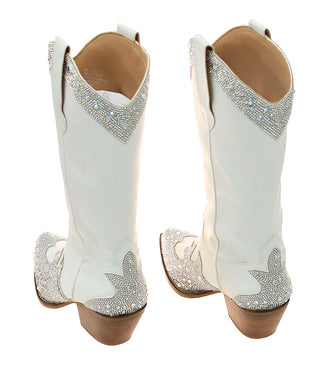 White Rhinestone on White Cowgirl Boots #BLC10RW-ZAND