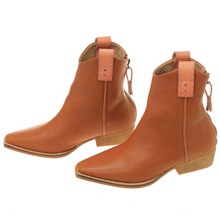 Brown Ankle Boots w/Finger Pulls & Back Zipper #BLC01BRN-FREER