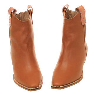 Brown Ankle Boots w/Finger Pulls & Back Zipper #BLC01BRN-FREER