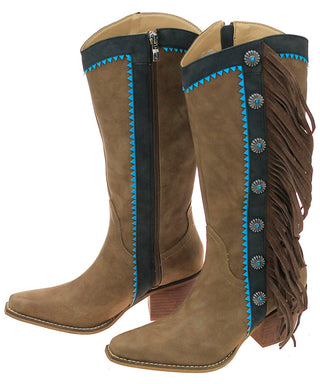 Brown Fringe and Concho Western Boots #BLC05N-GIZ14
