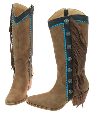 Brown Fringe and Concho Western Boots #BLC05N-GIZ14