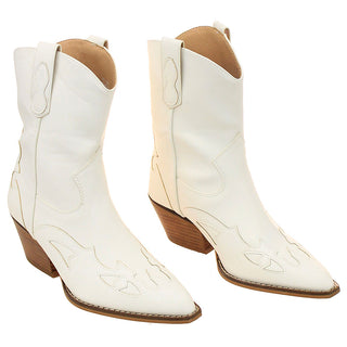 White Short Cowgirl Boots #BLC10W-SANYA