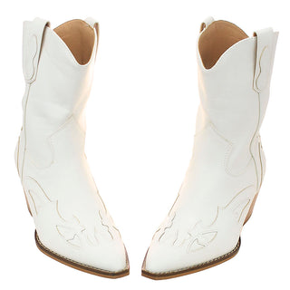 White Short Cowgirl Boots #BLC10W-SANYA
