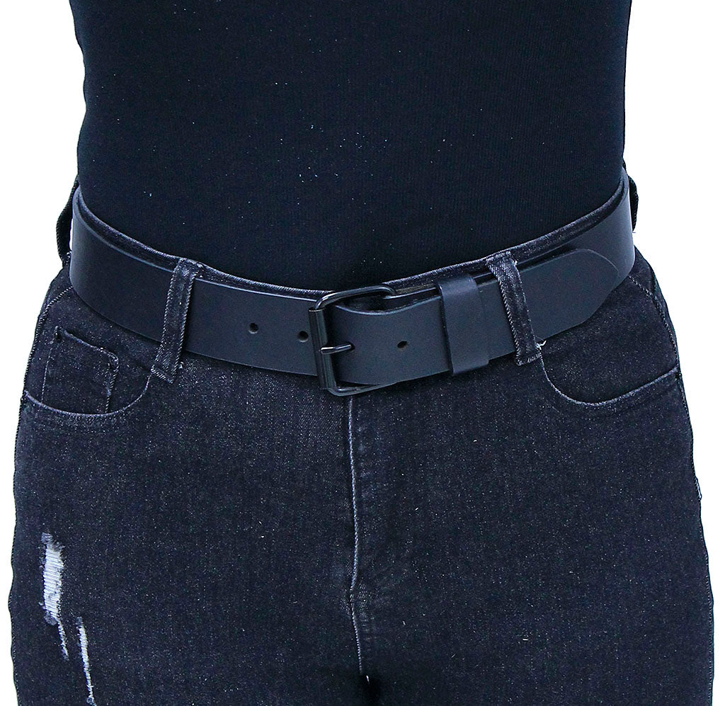 Comfortably Soft Premium Black Leather Belt With Removable Buckle #BT1800KK