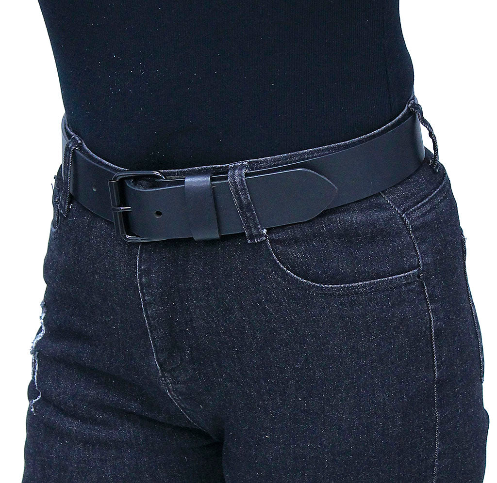 Comfortably Soft Black Leather Belt With Removable Buckle #BT1800KK