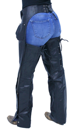 Leather Chaps w/Adjustable Lace Thigh #C1115L