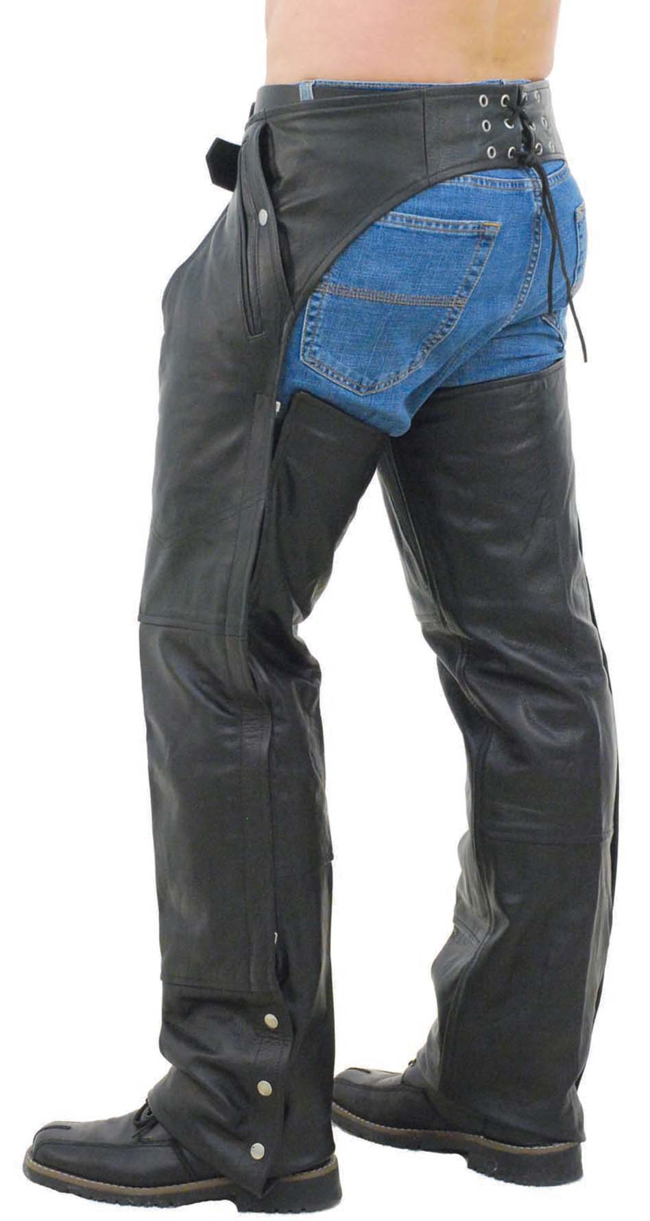 Pocket Motorcycle Chaps w/Snap Out Quilted Lining - Special #C7130ZSP