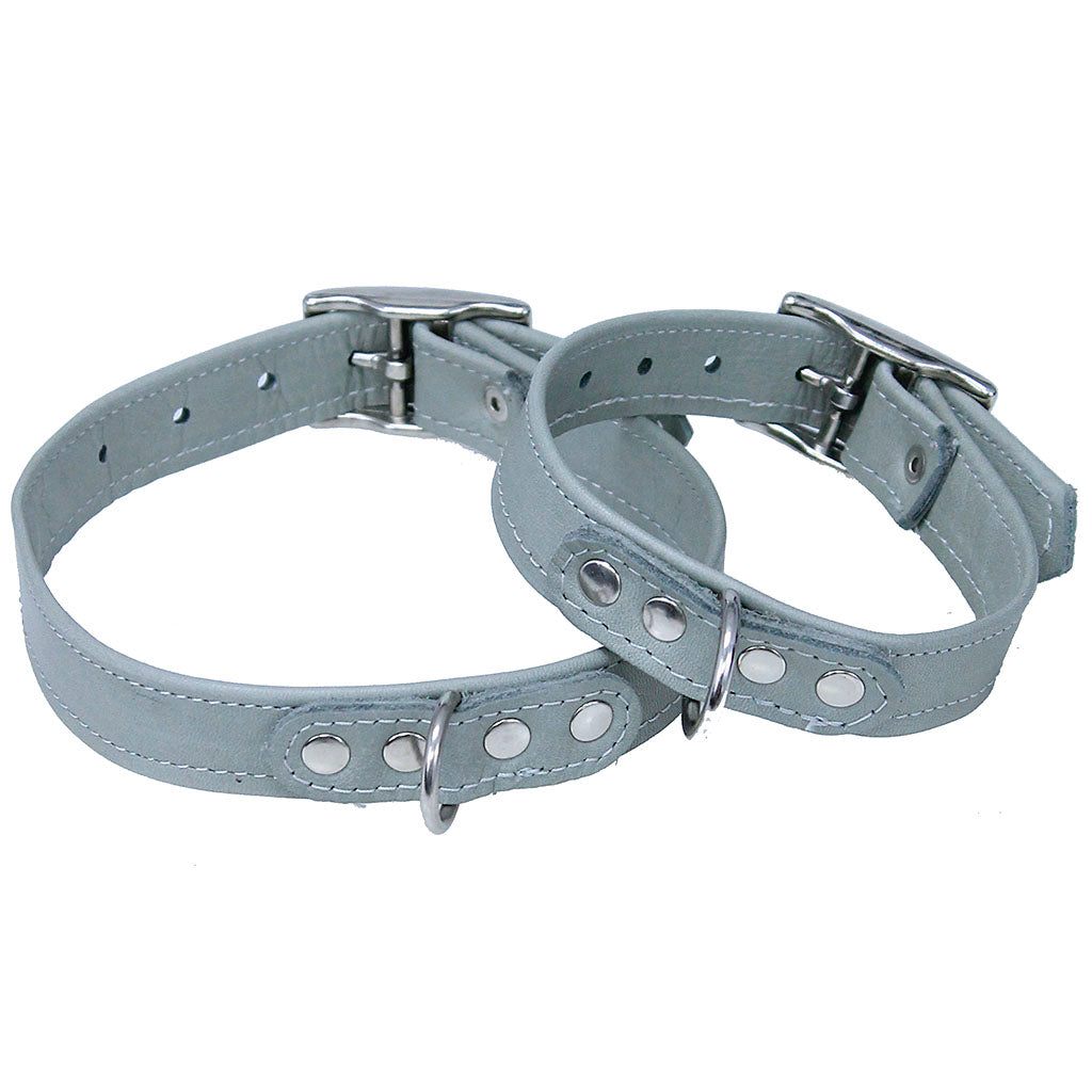 Gray Leather Dog Collar #DC24103GY