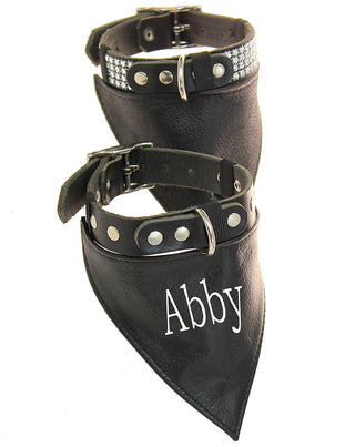 Leather Scarf for Dog Collars Plain or Patch #DCA24050S