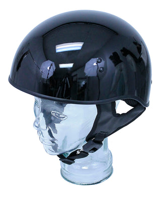Black D.O.T. Shiny Black Half Helmet #H100K