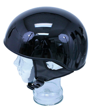 Black D.O.T. Shiny Black Half Helmet #H100K