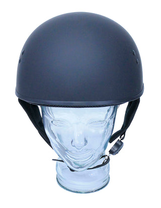 D.O.T. Flat Black Half Helmet #H9770FK