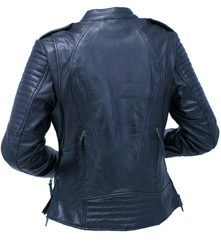 Lightweight Women's Lambskin Scooter Motorcycle Jacket #L104VZGK