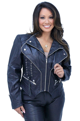 X-Lace Black Steampunk Jacket w/Concealed Pocket #L15071XZZK