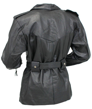 Ladies 3/4 Length Belted MC Jacket - Special #L8251K (S-L)
