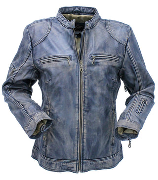 Women's Distressed Taupe/Black Scooter Jacket CC Pocket #LA2012VGK