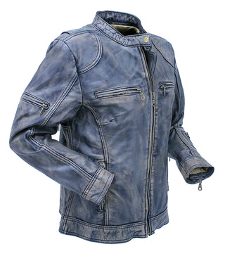 Women's Distressed Taupe/Black Scooter Jacket CC Pocket #LA2012VGK