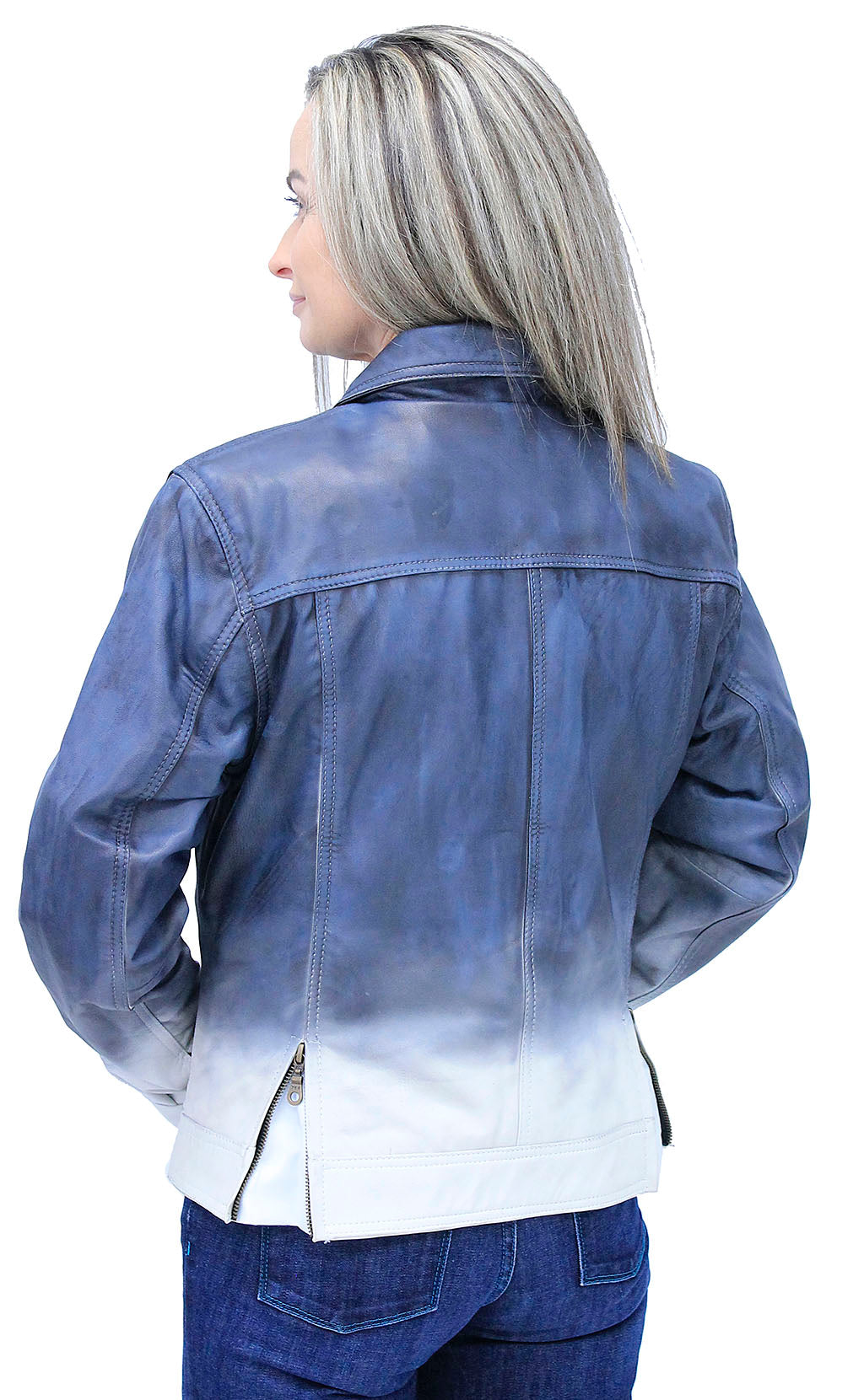 Ombre Blue/White Jean Jacket CCW Pocket  #LA3822GUW