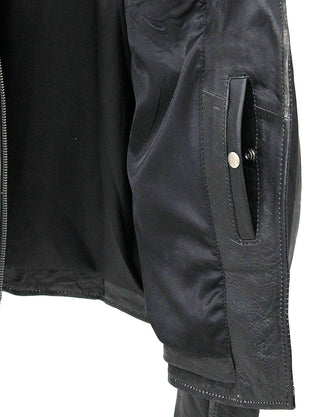 Star filled Women's Vintage Leather Motorcycle Jacket #LA6960GY-STAR