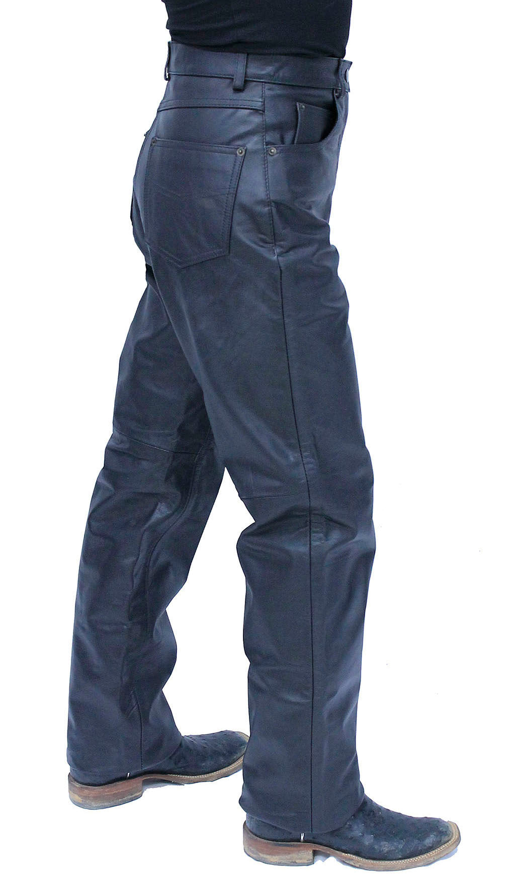 Women's Genuine Leather Motorcycle Pants #LP756K ()