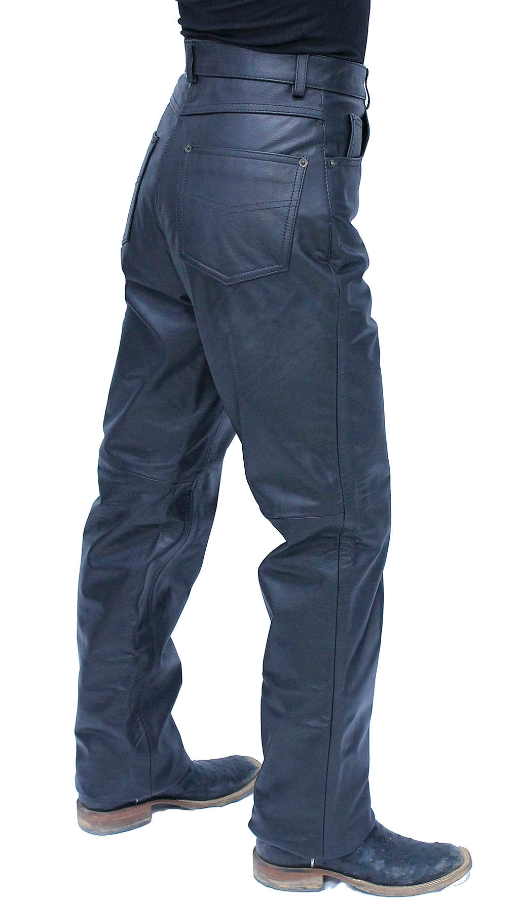 Women's Genuine Leather Motorcycle Pants #LP756K ()