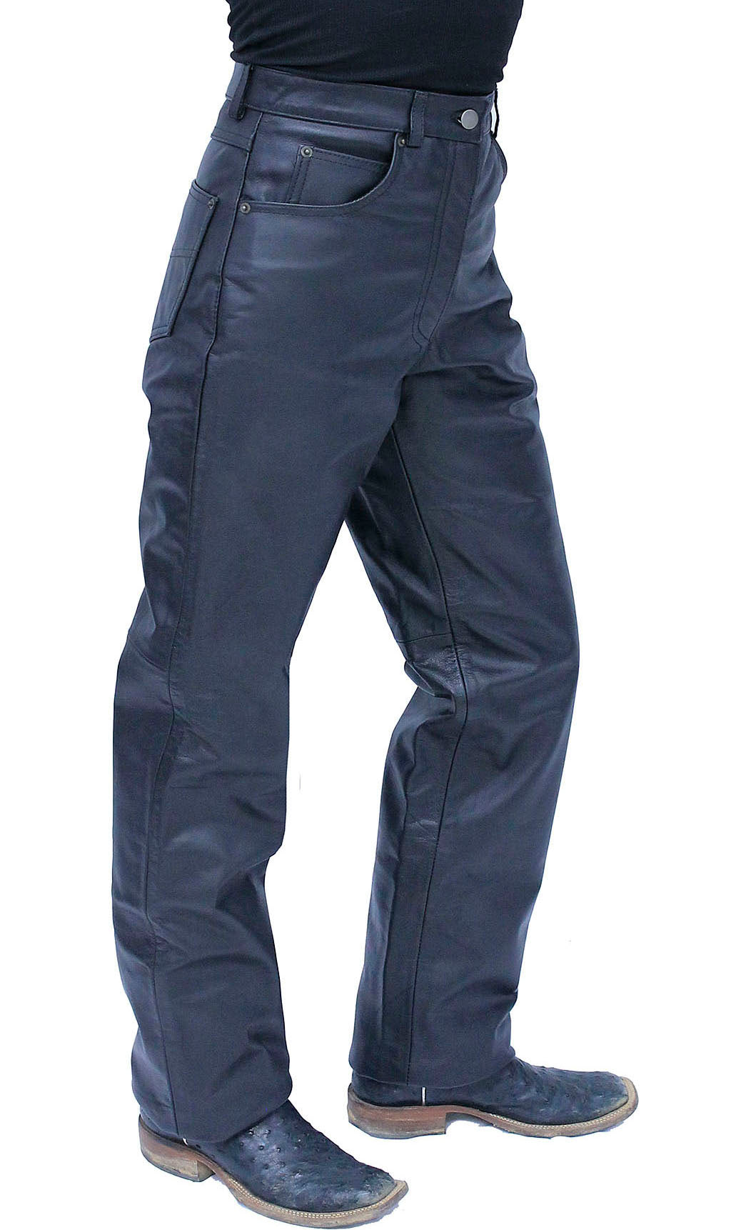 Women's Genuine Leather Motorcycle Pants #LP756K ()