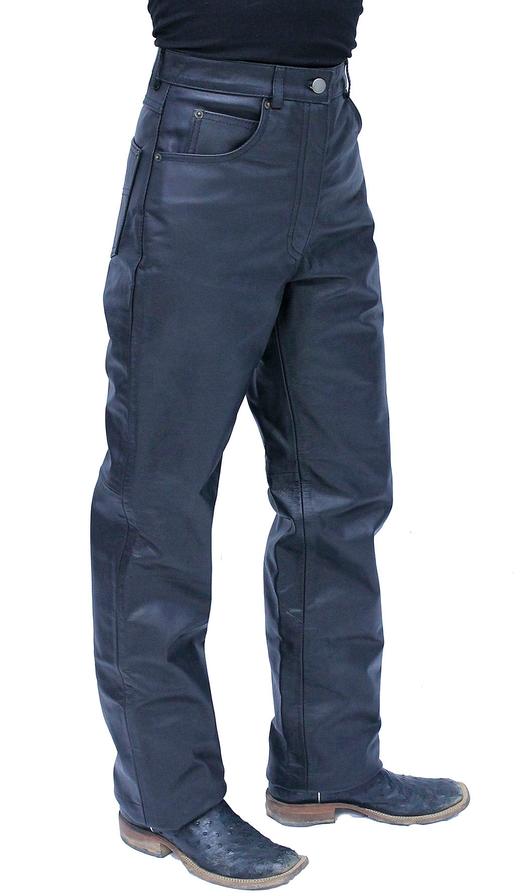 Women's Genuine Leather Motorcycle Pants #LP756K ()