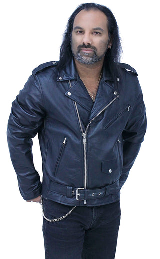 Men's Lightweight Soft Lambskin Leather MC Jacket #M100LAMBK