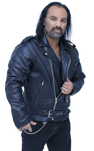 Men's Lightweight Soft Lambskin Leather MC Jacket #M100LAMBK