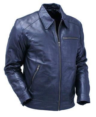 Classic 1950's Black Leather Jacket with Zip Out Lining #M1956GZK