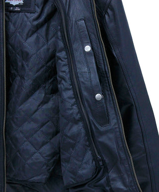 Classic 1950's Black Leather Jacket with Zip Out Lining #M1956GZK